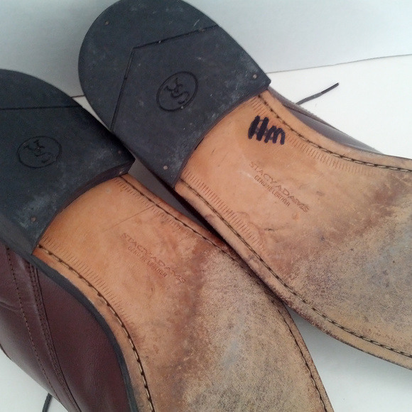 brown leather square toe men's lace tie shoes 11M - Picture 8 of 8